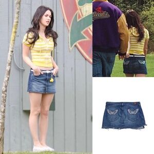 Butterfly Embroidery Denim Mini Skirt ASO Jennifer Check In Jennifer’s Body